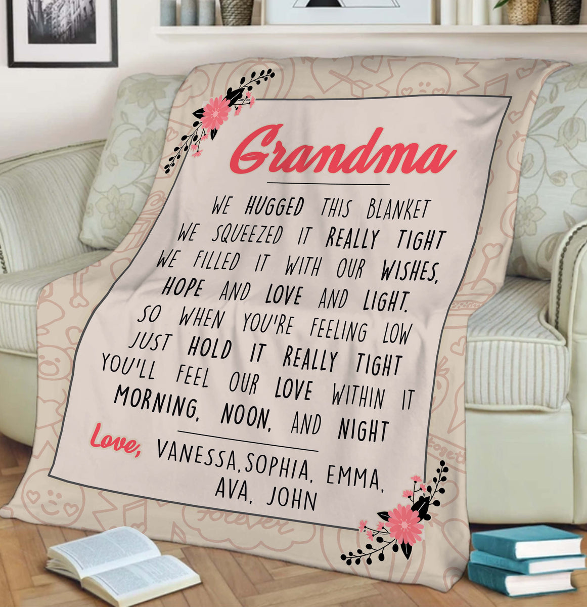 Grandma we hugged online this blanket