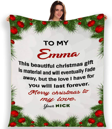 This Beautiful, Make This Christmas More Special for Your Partner, Super Soft and Warm Blankets for Couples with Customized Names, Blankets Specially Designed for Christmas