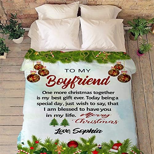 Christmas Together: Enhance Your Holiday with Personalized Couples Blankets - Super Soft and Warm - Custom Names for a Special Season