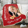 Forever & Always Personalized Photo Blanket - Couple Gifts, Custom Name, Date & Image - Perfect for Anniversaries, Birthdays, Valentine's Day - Lightweight Fleece Blanket, Made in USA