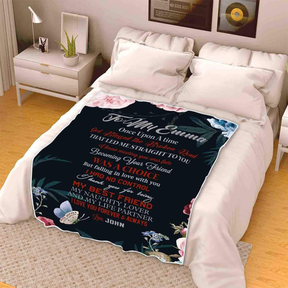 Customized Blanket for Couple, with Partner's Name, Custom Gift for Couple with Quotes, Wedding, Valentine's Day Gift for Them. Cozy Blanket