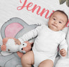 Personalized Little Baby Elephant Cozy Blanket – Custom Name Option | Perfect Gift for Your Beloved Child, Grandchild, Preschooler | Ideal for Christmas, Birthdays, Children's Day | Soft and Fuzzy Throw Blanket