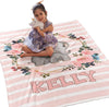 Personalized Flowery Blanket for Little Ones – Ideal Gift for Preschoolers, Toddlers, Grandkids | Custom Name Addition | Perfect for Christmas, Birthdays, Children's Day | Soft and Lightweight Throw for Cozy Comfort