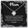 Mom, I Love You The Most, You Are The Best,  Message Card with Love Knot Necklace, Gift For Mother's Day, Christmas, Birthday, Silver Jewelry For Her, Present For First Love Of Your Life