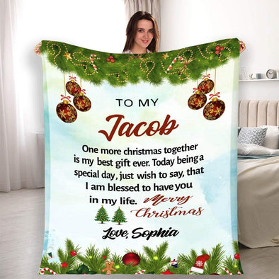 Christmas Together, Make This Christmas More Special For Your Partner, Super soft And Warm Blankets For Couples With Customized Names, Blankets Specially Designed For Christmas.