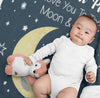 Happy Sleep Customized Star Moon and Sleeping Elephant Throw Blanket with Custom Name, Gift for Toddlers, Preschooler, On Christmas, Birthday, Children's Day, Soft Fussy Blanket