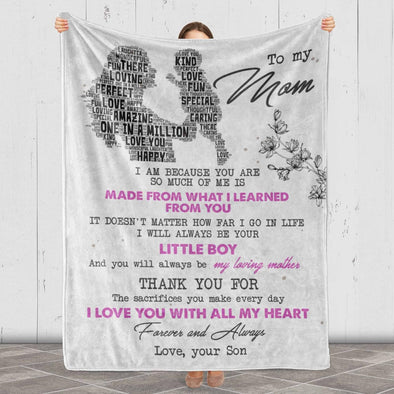 Customized Blanket for Mom, Thank You for The Sacrifices You Make Every Day, Mothers Day Gift from Son/Daughter, Perfect Gift for all occasions Birthday, Thanksgiving, Christmas