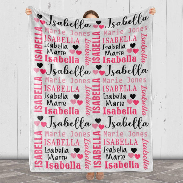 Custom Name Blanket for Kids, Children, Boys, Girls, Adult, Baby, Gift from Family, Friends, Relatives for Birthday, Thanksgiving, Christmas, Personalized Blanket for Bed Sofa Couch, Printed in USA