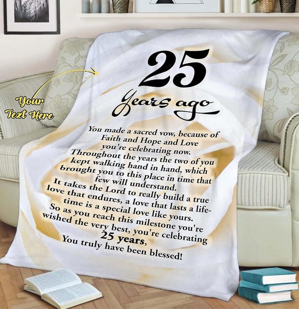 Customized Couple Blanket, Gift for Him/Her, Custom Wedding Year, Best and Premium Quality, Anniversary, Wedding Gift, Super Soft and Warm Blanket