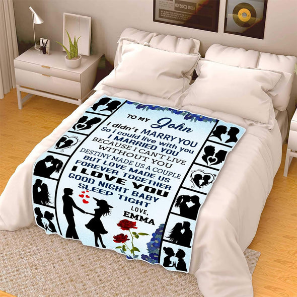 Personalized High-Quality Fleece Blanket for Couples - Ideal Gift for Your Beloved, Featuring Heartwarming Quotes. Perfect for Valentine's Day, Birthdays, or Any Special Occasion. Luxuriously Soft and Comfortable Throw