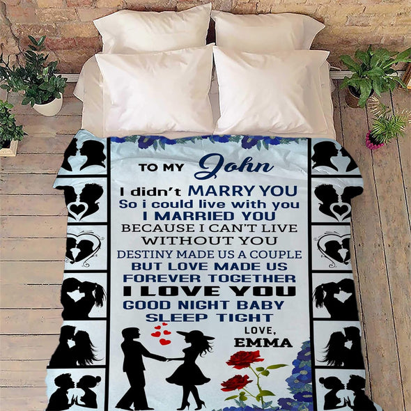 Personalized High-Quality Fleece Blanket for Couples - Ideal Gift for Your Beloved, Featuring Heartwarming Quotes. Perfect for Valentine's Day, Birthdays, or Any Special Occasion. Luxuriously Soft and Comfortable Throw