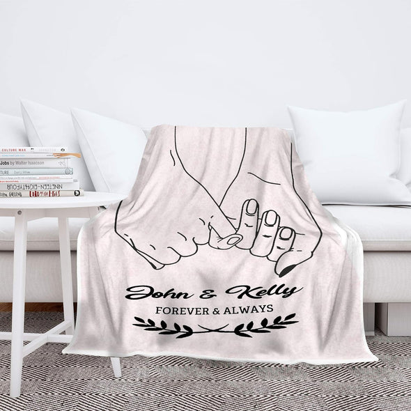 Forever Yours: Personalized Fleece Blankets for Couples - Ideal Gift for Your Life Partner with Custom Quotes - Perfect for Valentine's Day, Birthdays - Luxuriously Soft and Snug