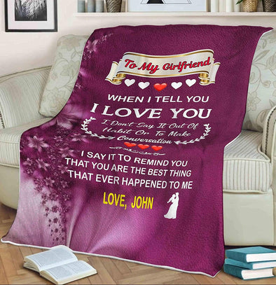 Premium Blanket, Blankets for Girlfriend, to My Girlfriend Premium Blanket, The Closest One to Your Heart Premium Blanket Couple, Couple Gifts, Presents from Love