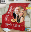 Forever & Always Personalized Photo Blanket - Couple Gifts, Custom Name, Date & Image - Perfect for Anniversaries, Birthdays, Valentine's Day - Lightweight Fleece Blanket, Made in USA