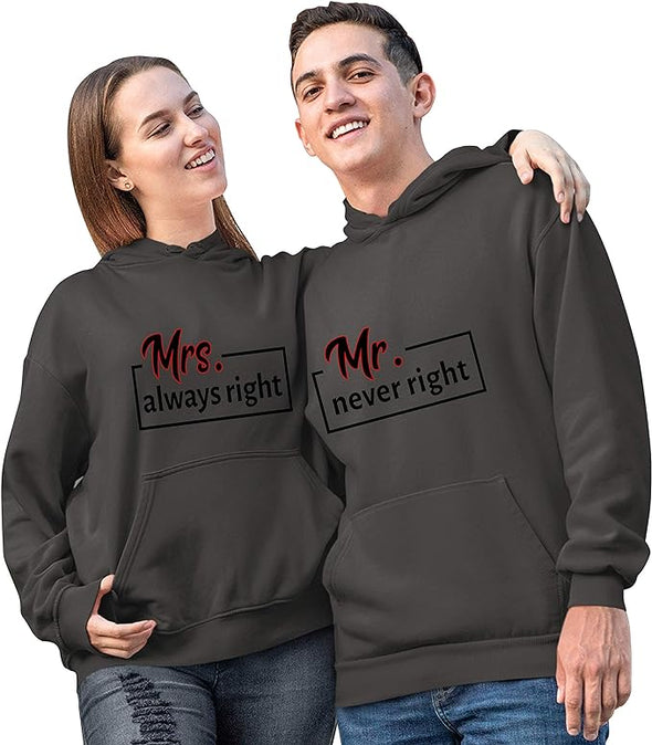 Mr. Never Right Mrs. Always Right, Pullover Hoodies, For Couples