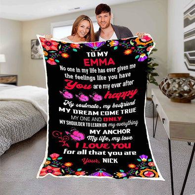 Customized Blanket for Couple, with Partner's Name and with Quotes, Wedding Gift, Valentine's Day Gift Super Soft and Cozy Blanket