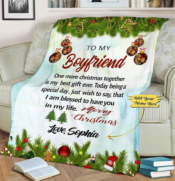 Christmas Together: Enhance Your Holiday with Personalized Couples Blankets - Super Soft and Warm - Custom Names for a Special Season