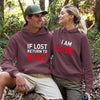 If Lost Return To Babe, Pullover Hoodies, For Couples, Matching Hoodies for Couples