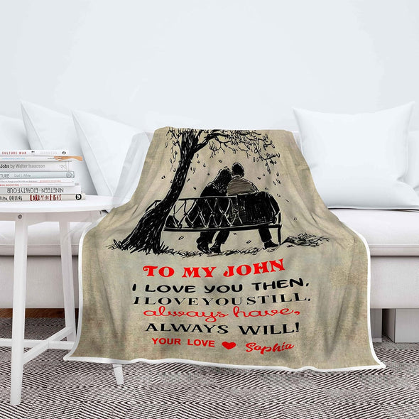Customized Blanket for Couples with Their Partner's Name, Custom Gift with Quotes, Wedding, Anniversary, Valentine's Day Gift for her, Cozy and Supersoft Blanket