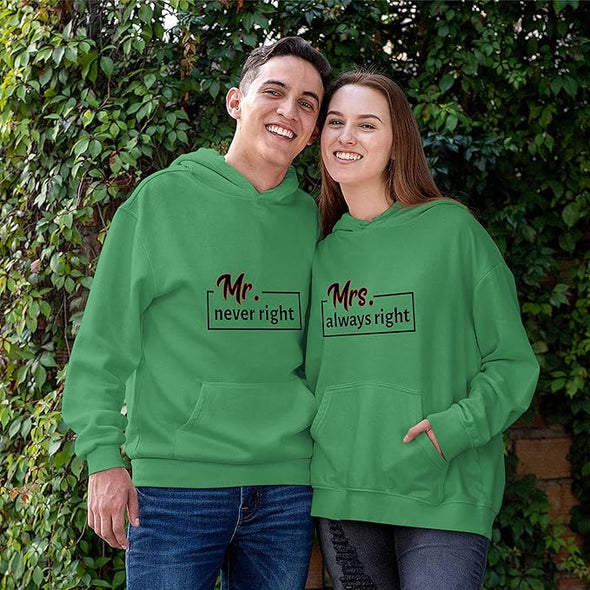 Mr. Never Right Mrs. Always Right, Pullover Hoodies, For Couples