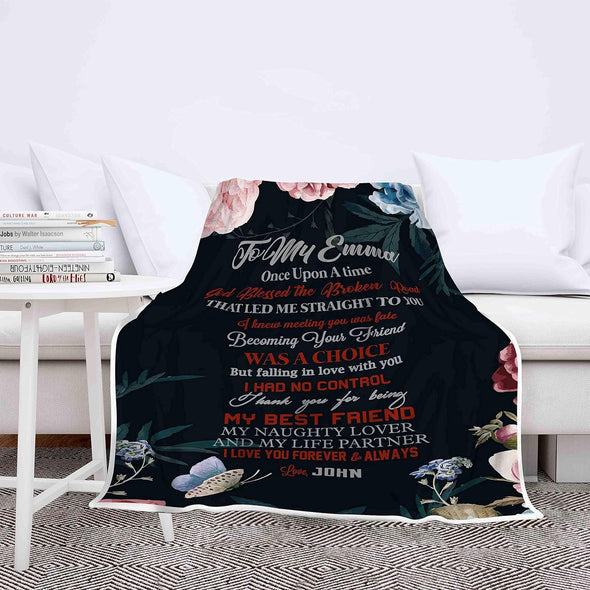 Customized Blanket for Couple, with Partner's Name, Custom Gift for Couple with Quotes, Wedding, Valentine's Day Gift for Them. Cozy Blanket