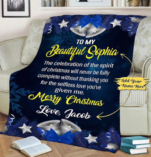 Merry Christmas Together: Elevate the Season with Personalized Couples Blankets - Luxuriously Soft and Cozy - Custom Names for a Festive Touch