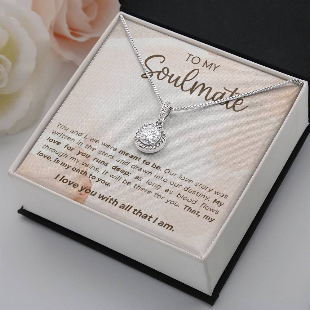 TO MY SOULMATE, ETERNAL HOPE NECKLACE, UNIQUE GIFT WITH MESSAGE CARD,  ANNIVERSARY AND BIRTHDAY GIFT HER, NECKLACE JEWELERY