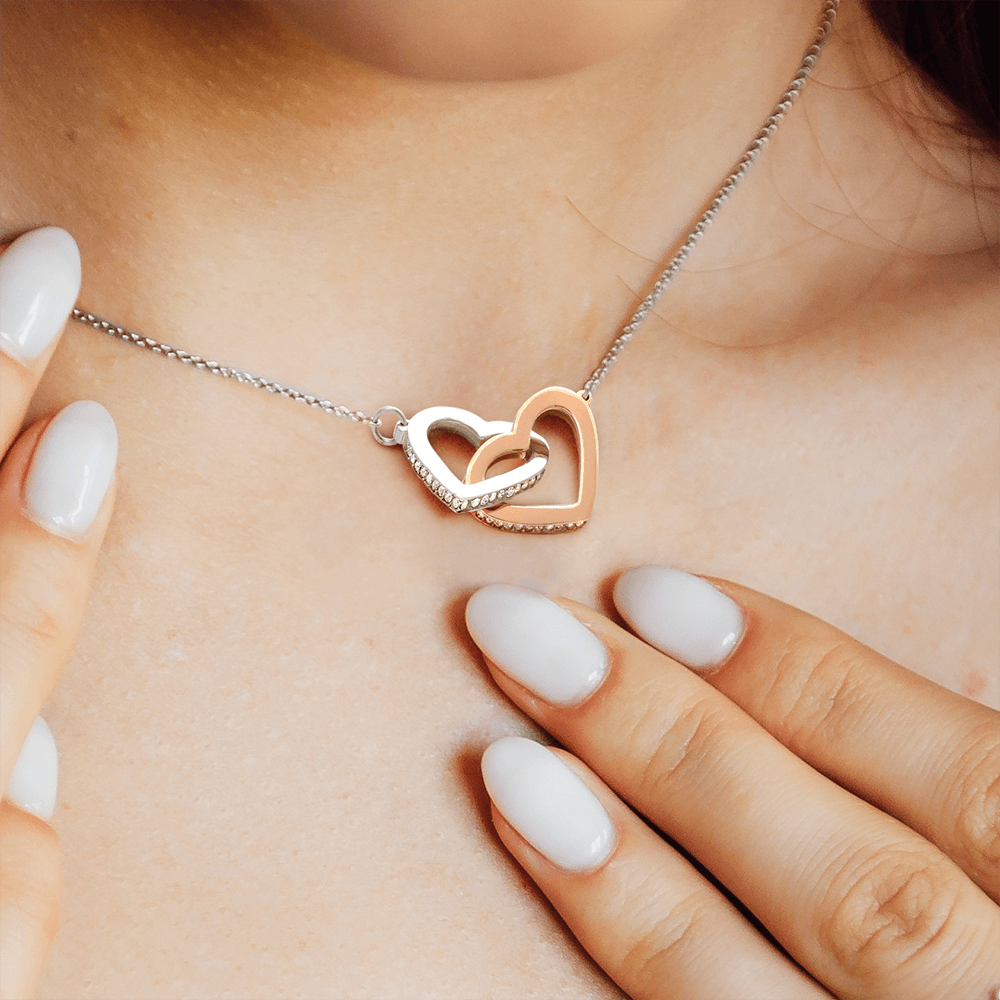 I LOVE YOU, FOREVER AND ALWAYS, INTERLOCKING HEART NECKLACE WITH MESSAGE CARD, NECKLACE JEWELERY WITH MESSAGE CARD FOR HER, BIRTHDAY ANNIVERSARY GIFT