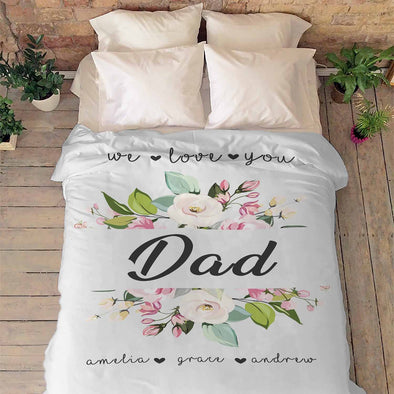 "We Love You Dad"- Personalized Blanket