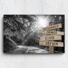 Autumn Road Customized Canvas With Multi Names