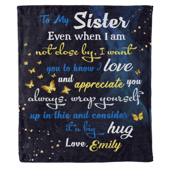 To My Sister I Love You Personalized Blanket